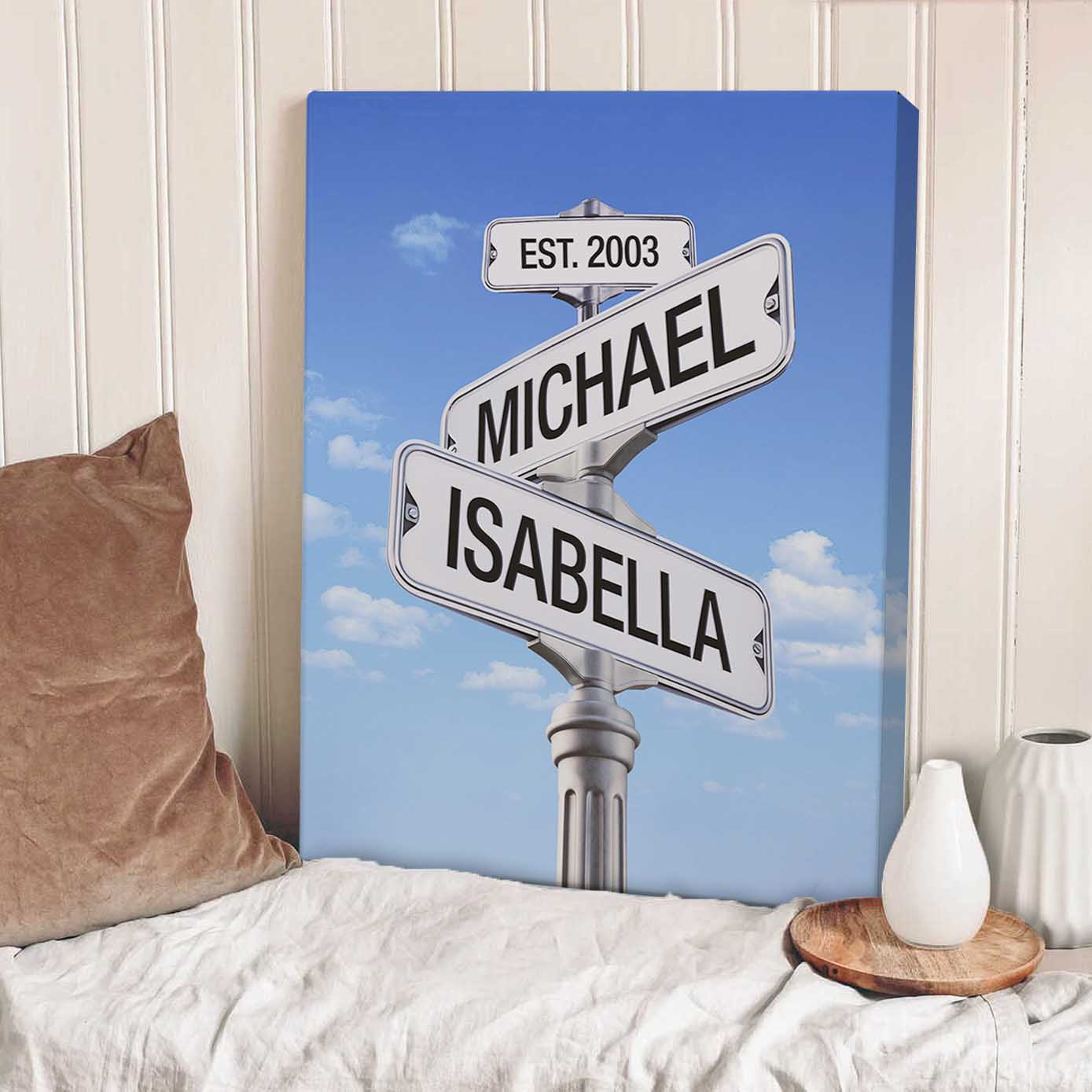 Intersection of Love | Custom Anniversary Couple Canvas