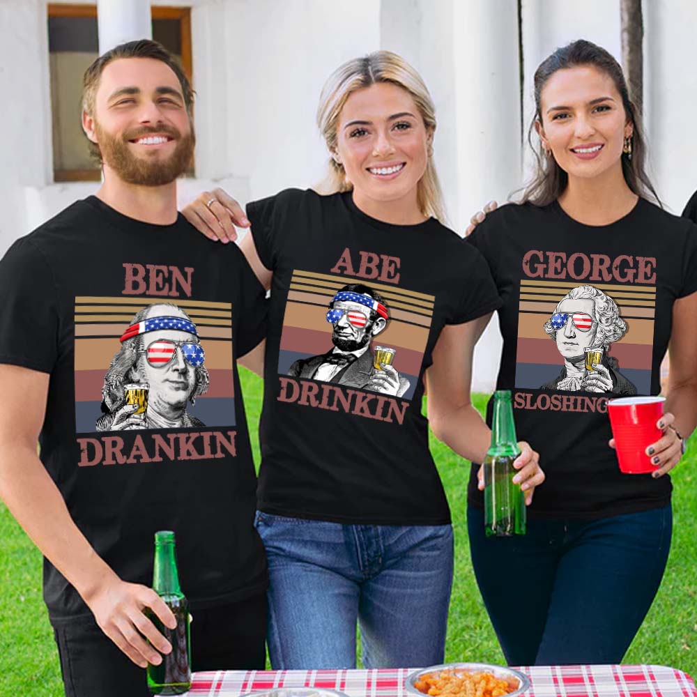 4th Of July Drinking Presidents Matching Shirt