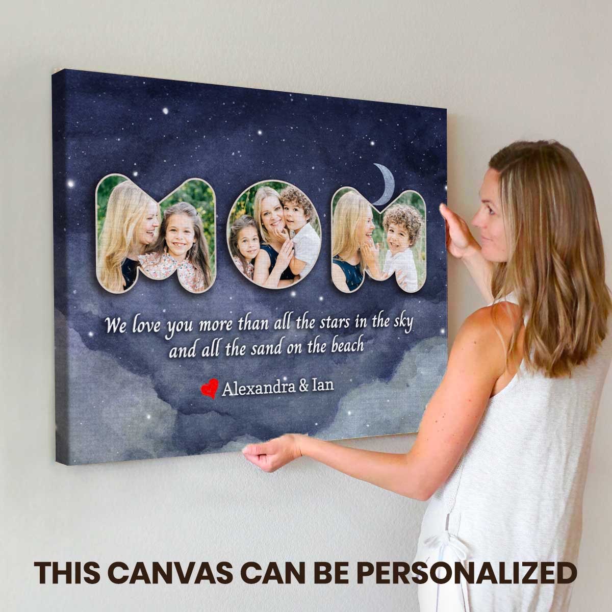 We Love You Custom Photo Canvas for Mom Dad