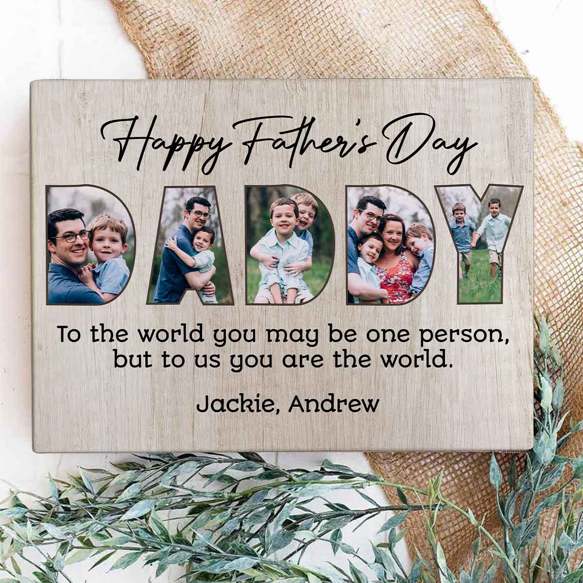 Happy Father's Day Daddy Custom Photo Canvas