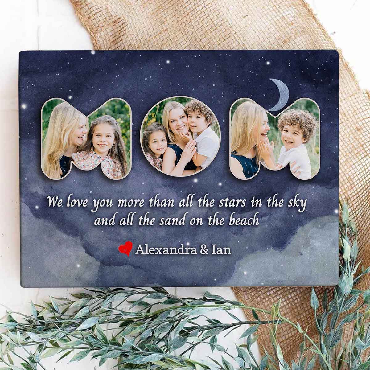 We Love You Custom Photo Canvas for Mom Dad