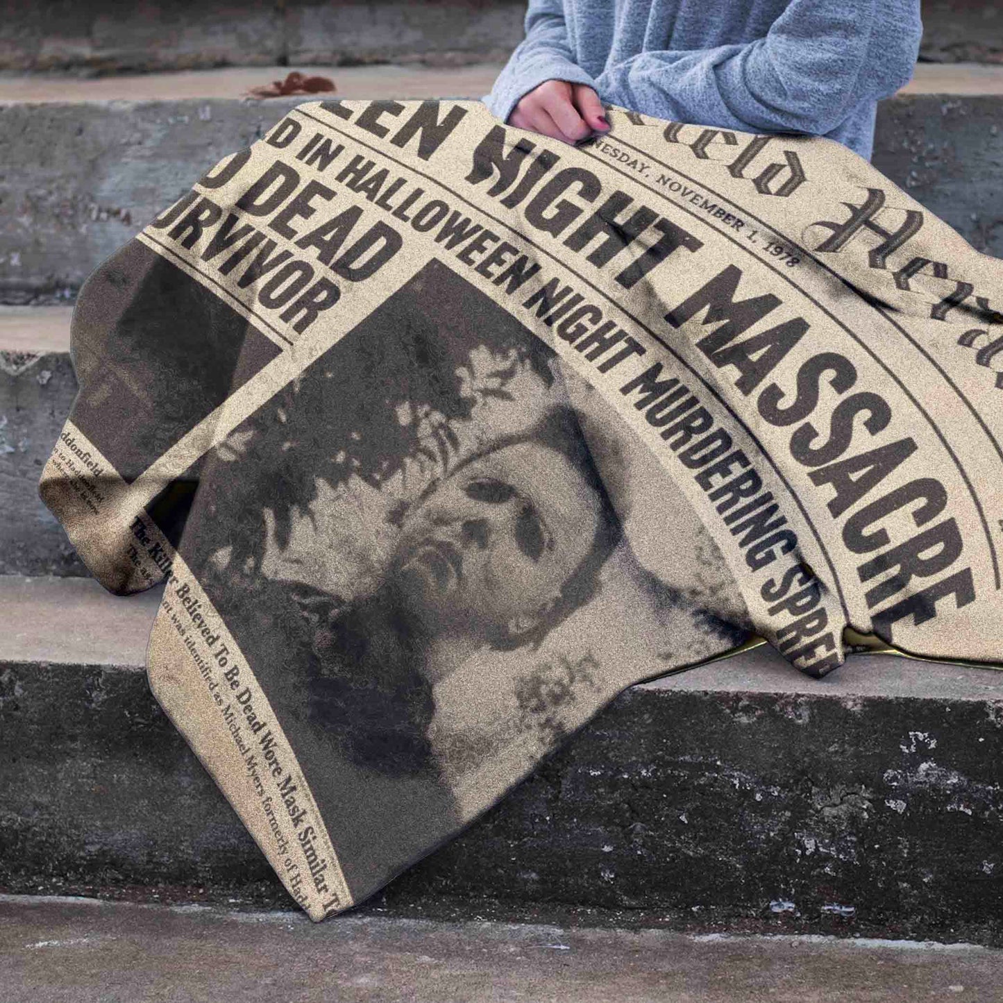 1978 Halloween Night Massacre Michael Myers Newspaper Blanket