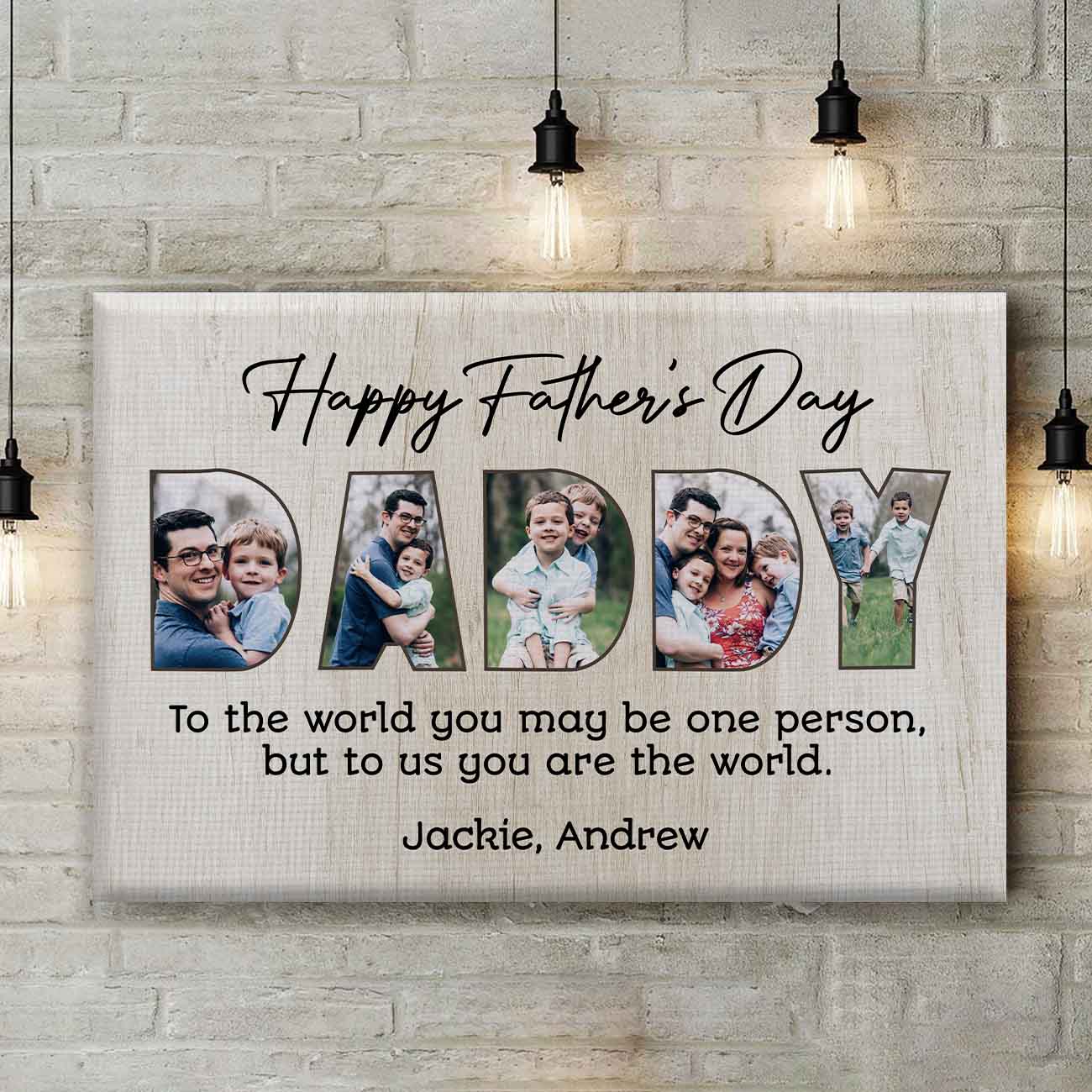 Happy Father's Day Daddy Custom Photo Canvas