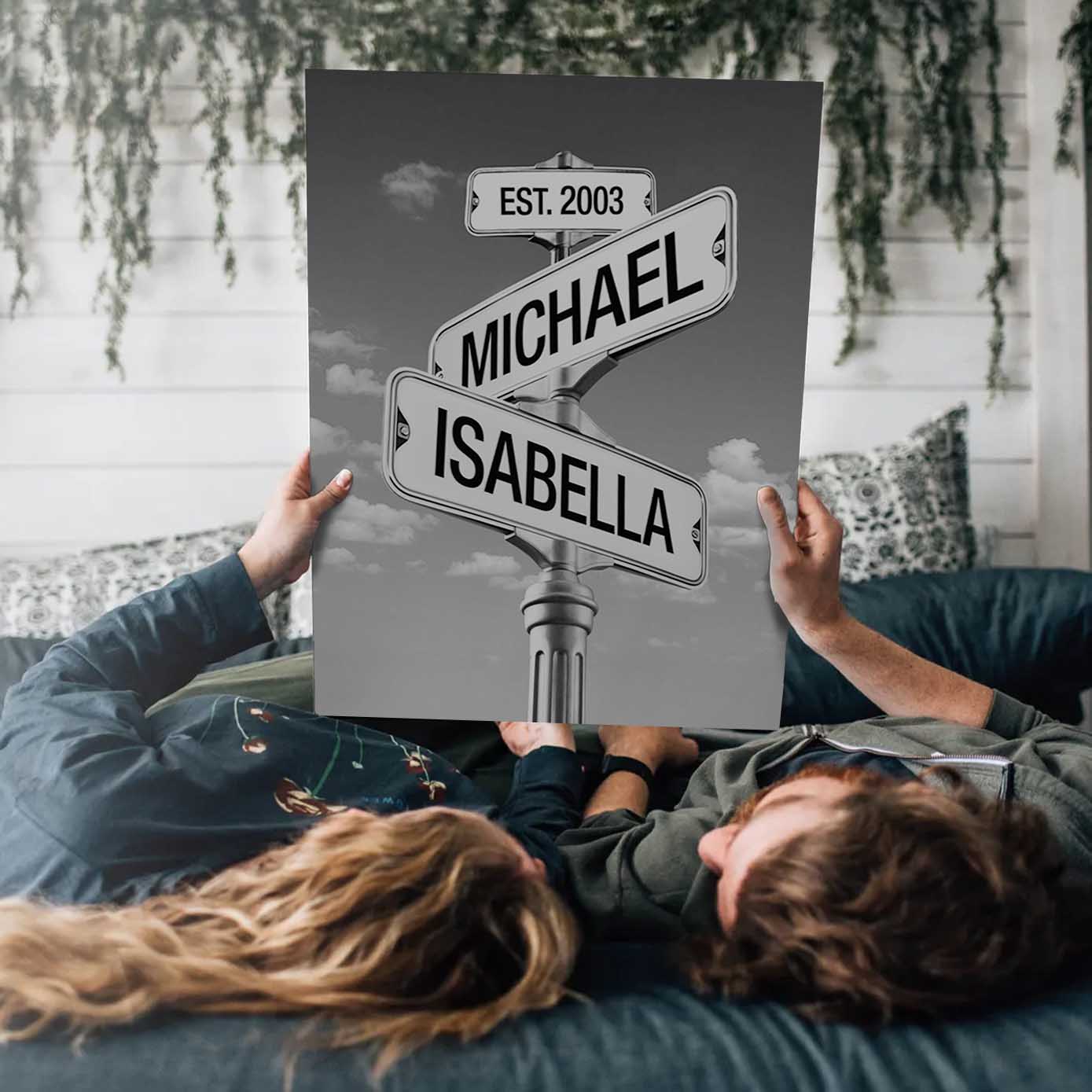 Intersection of Love | Custom Anniversary Couple Canvas