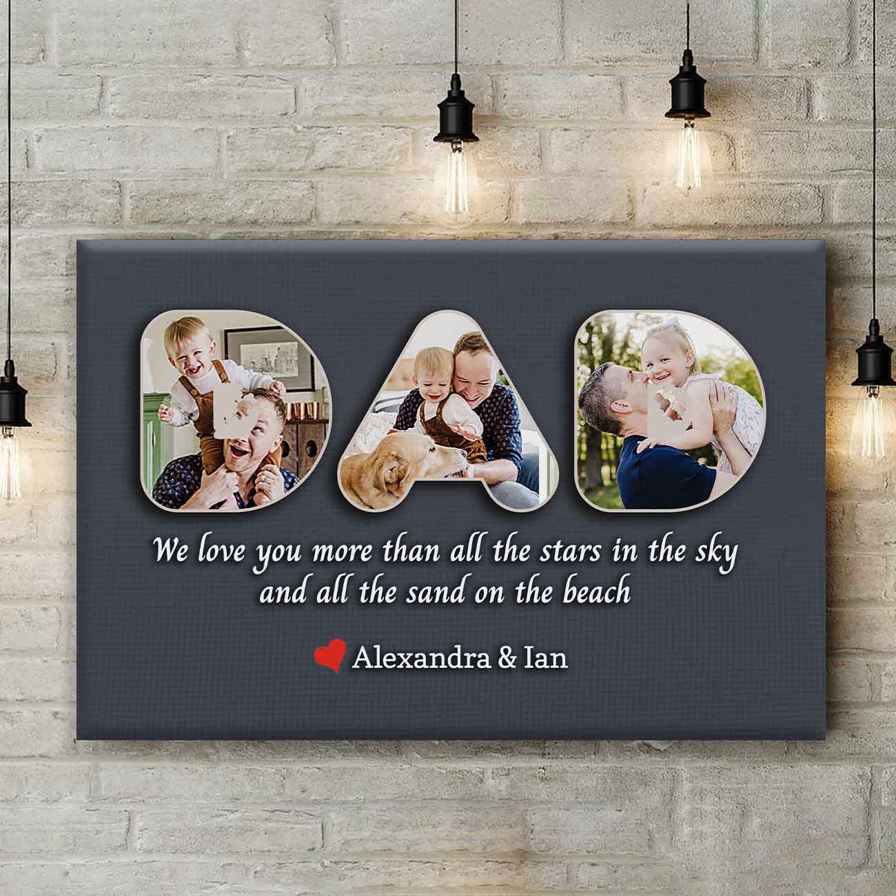 We Love You Custom Photo Canvas for Mom Dad