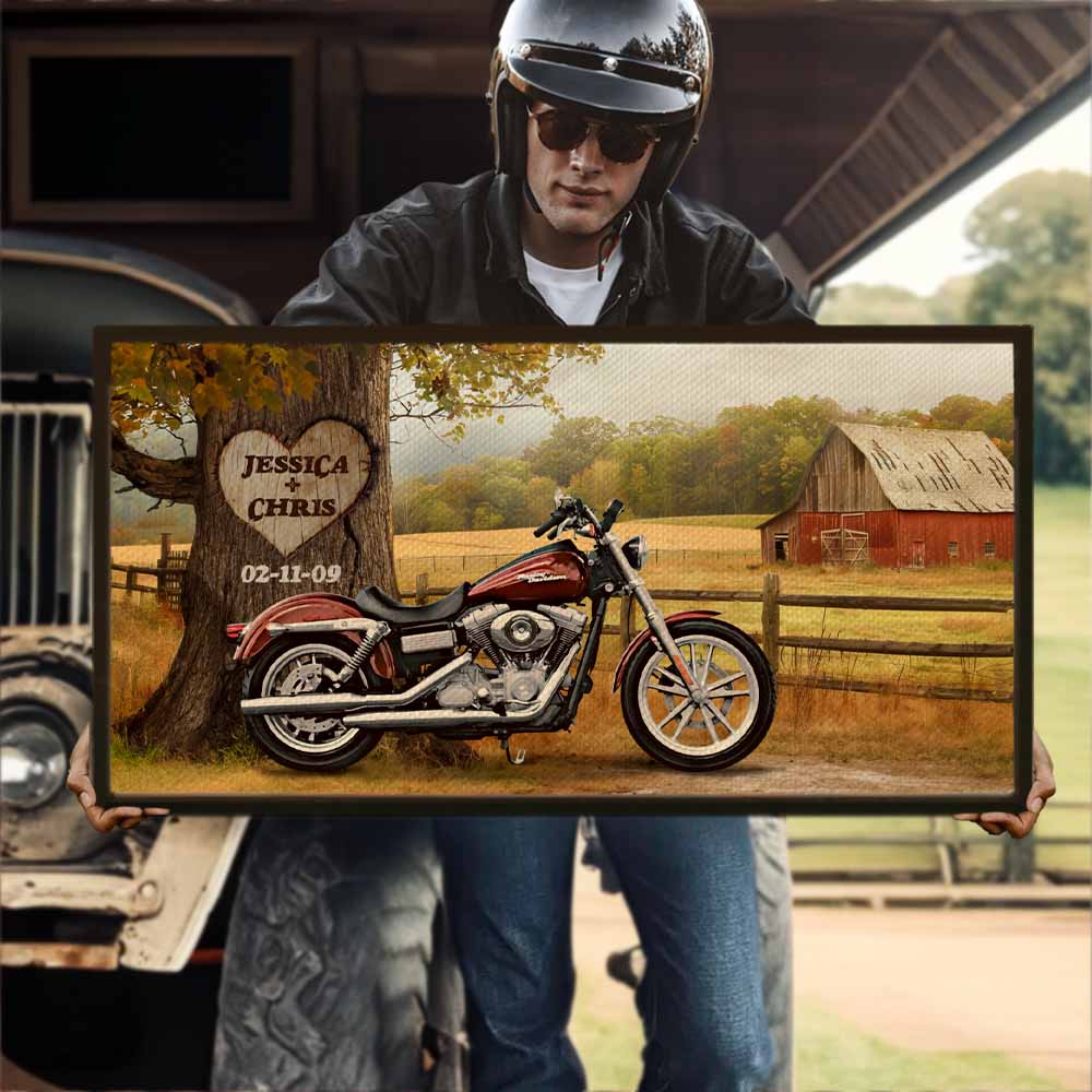 Custom Vintage Motorcycle Canvas