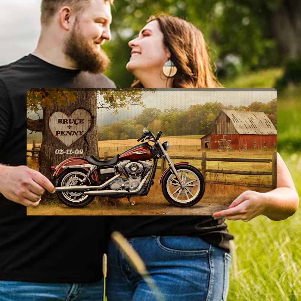 Custom Vintage Motorcycle Canvas