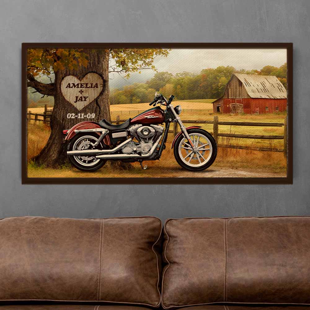Custom Vintage Motorcycle Canvas