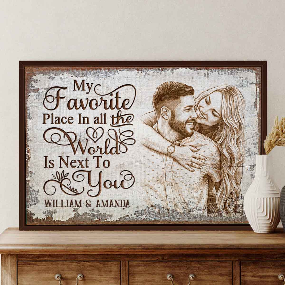 Next To You Custom Couple Portrait Canvas Poster