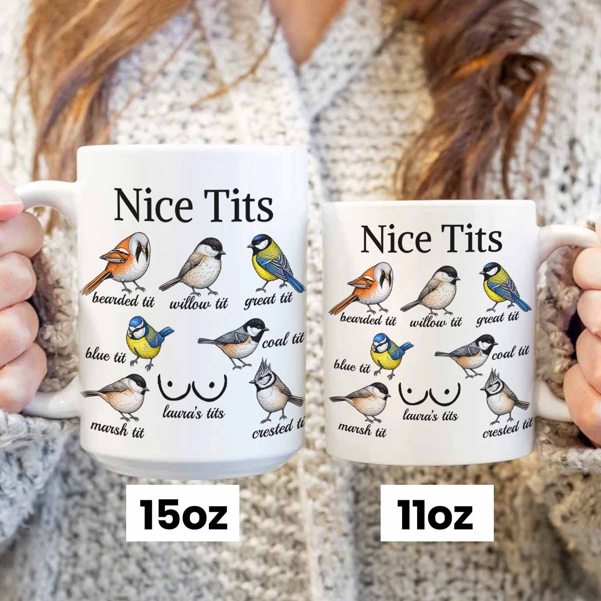 Nice Tits Custom Funny Mug - Gifts For Wife, GF, Friends Silly Gift, Exchange Gift