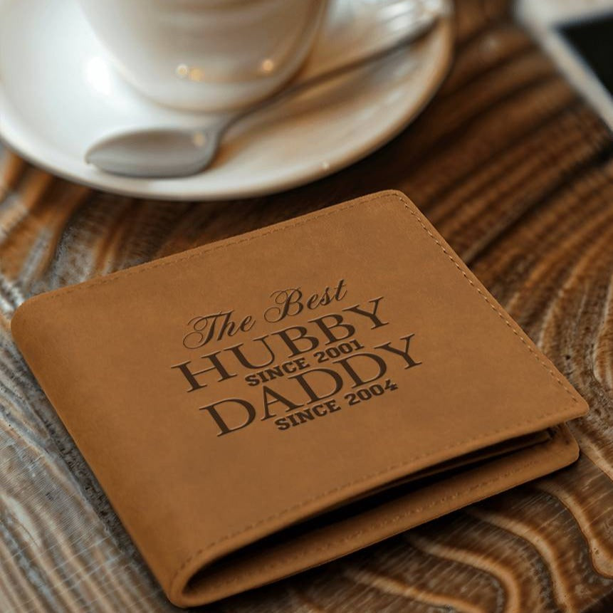 The Best Husband Father Grandpa Personalized Leather Wallet