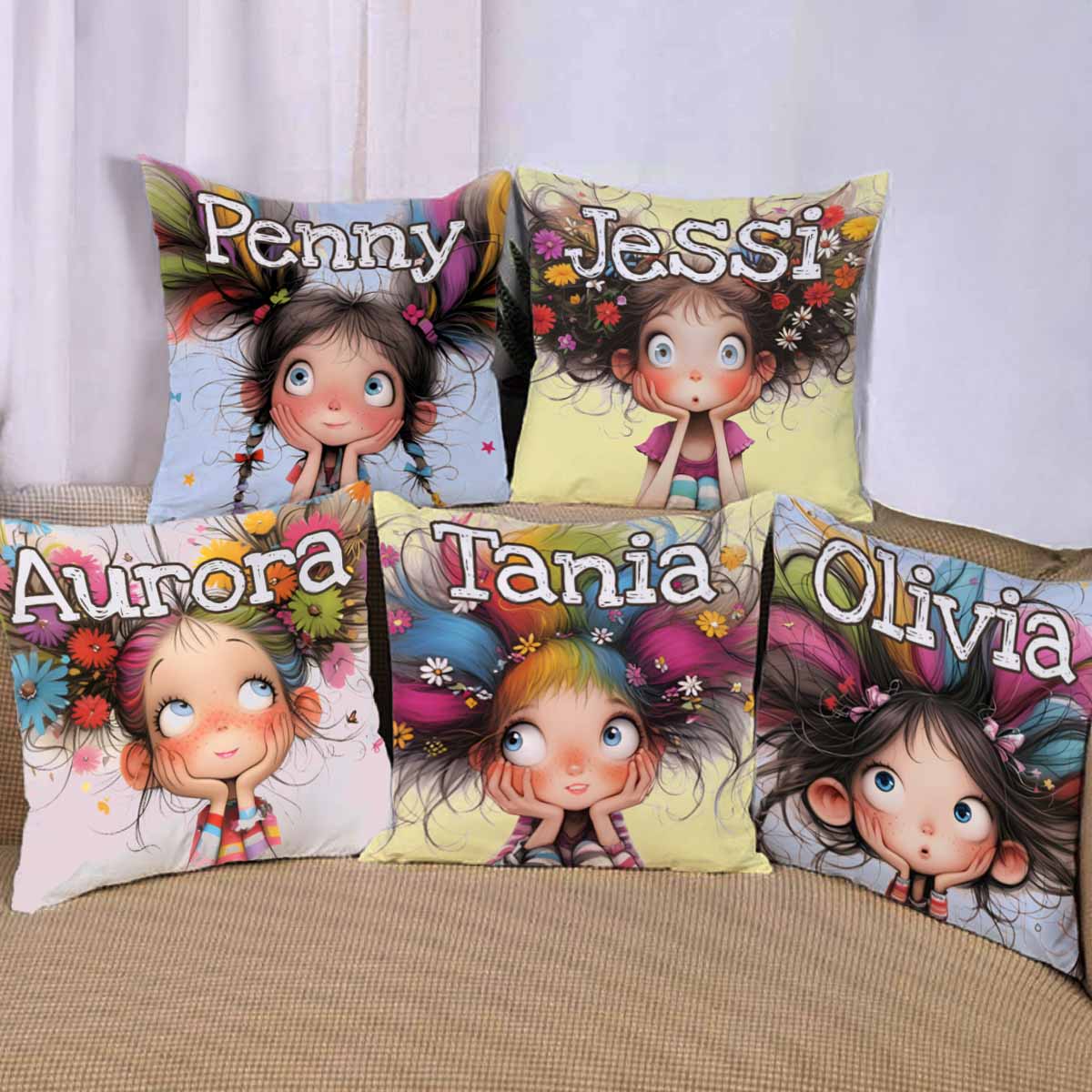 Custom Quirky Girl Throw Pillow For Daughter Granddaughter (Insert Included)