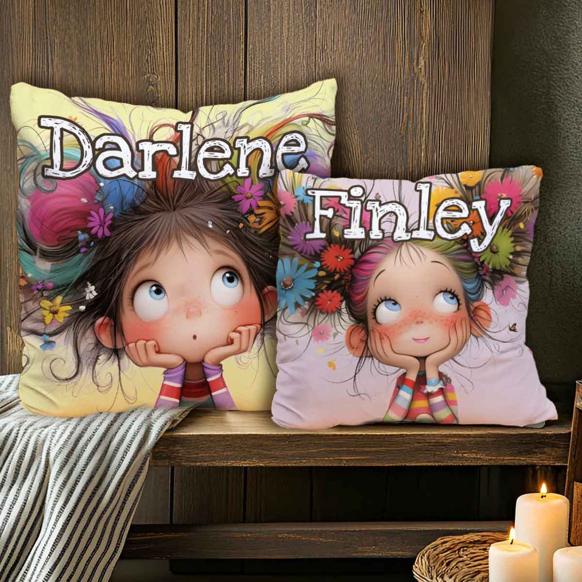 Custom Quirky Girl Throw Pillow For Daughter Granddaughter (Insert Included)
