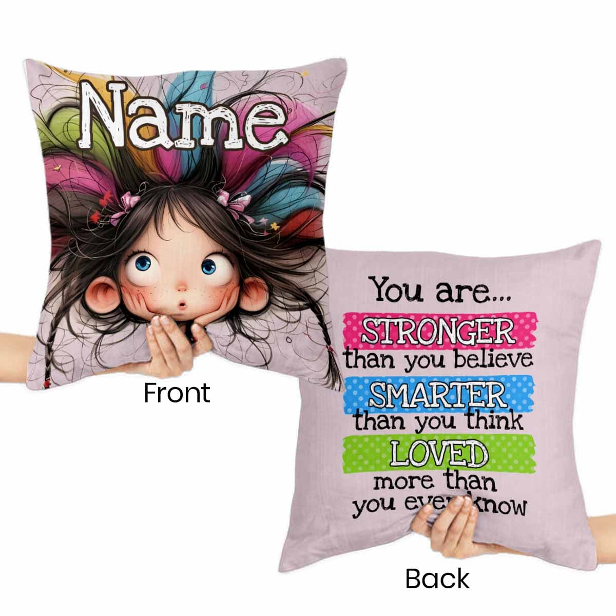 Custom Quirky Girl Throw Pillow For Daughter Granddaughter (Insert Included)