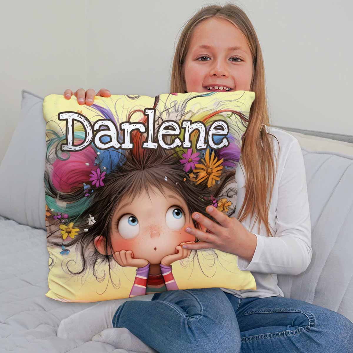 Custom Quirky Girl Throw Pillow For Daughter Granddaughter (Insert Included)