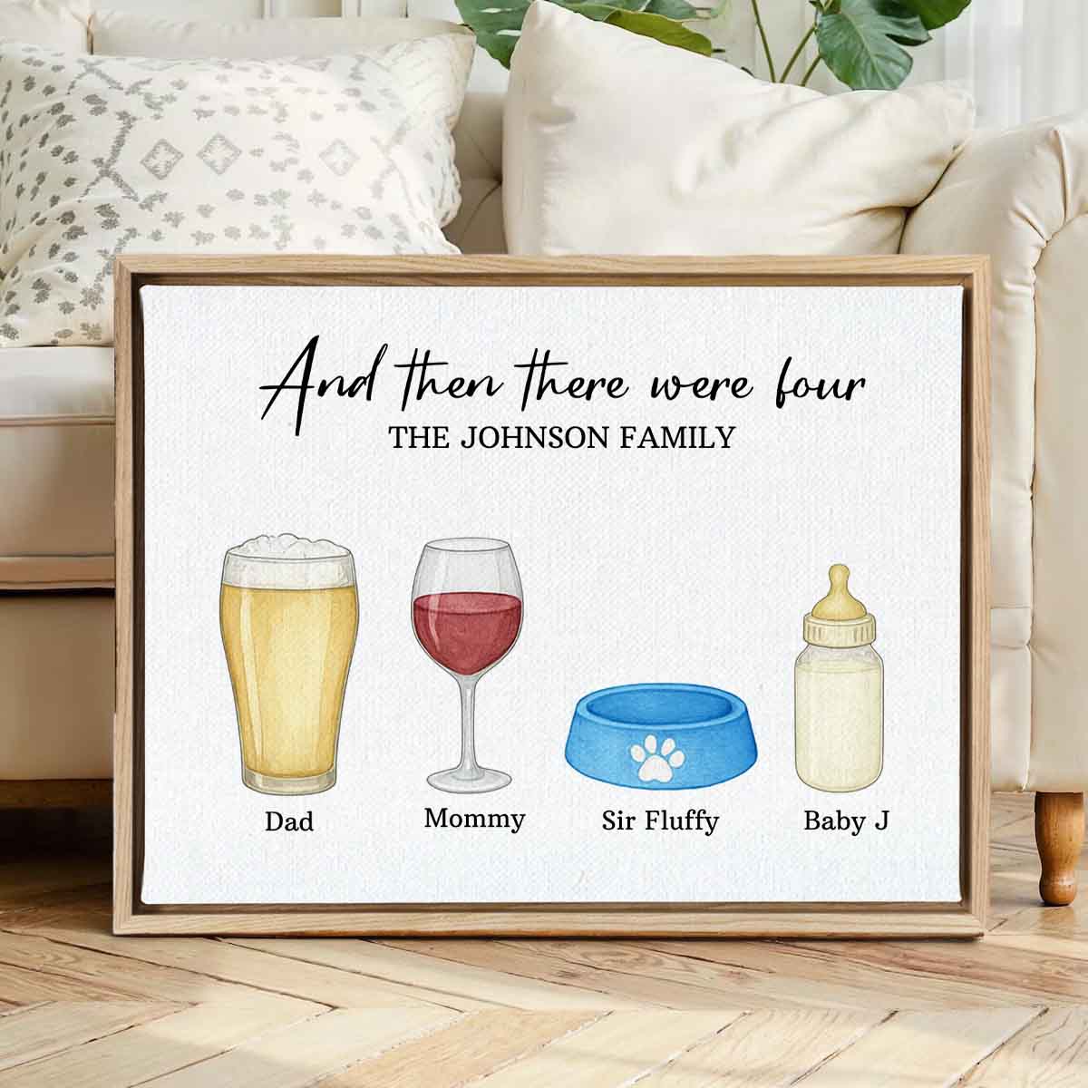 Custom Favorite Family Drink Canvas New Mom Dad