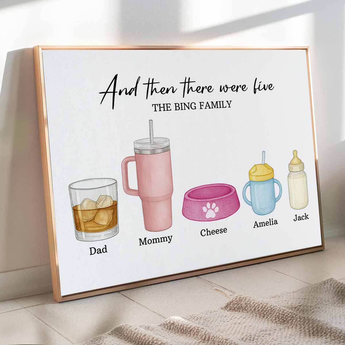 Custom Favorite Family Drink Canvas New Mom Dad