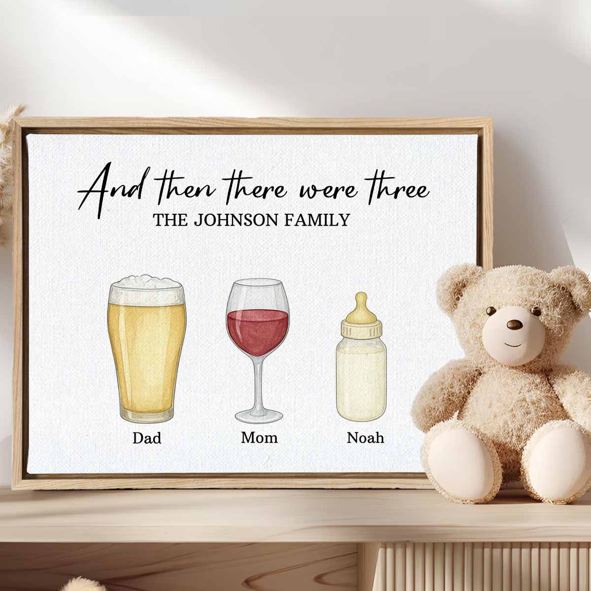Custom Favorite Family Drink Canvas New Mom Dad