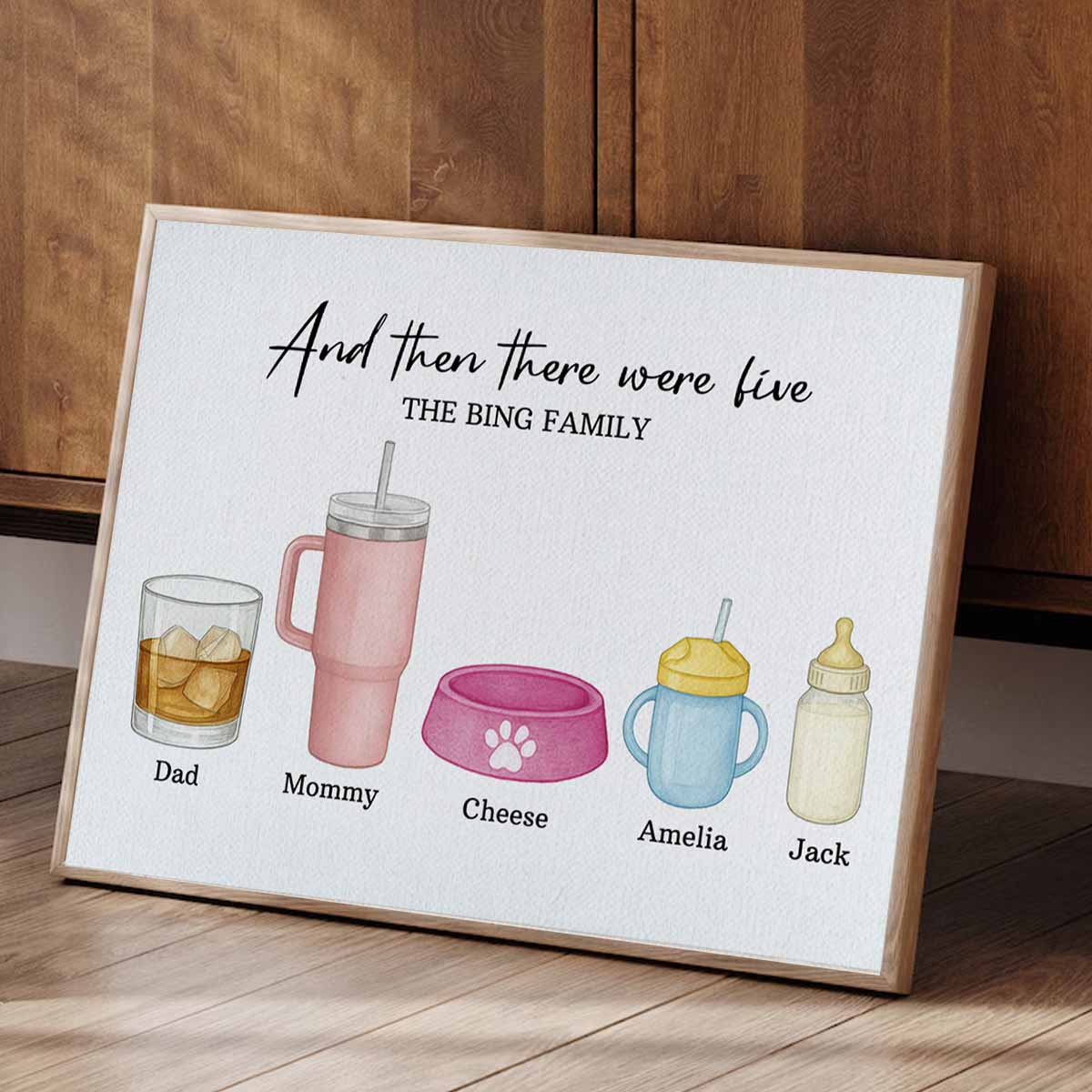 Custom Favorite Family Drink Canvas New Mom Dad