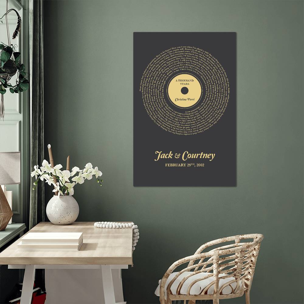 Custom Vinyl Song Lyrics Metal Art