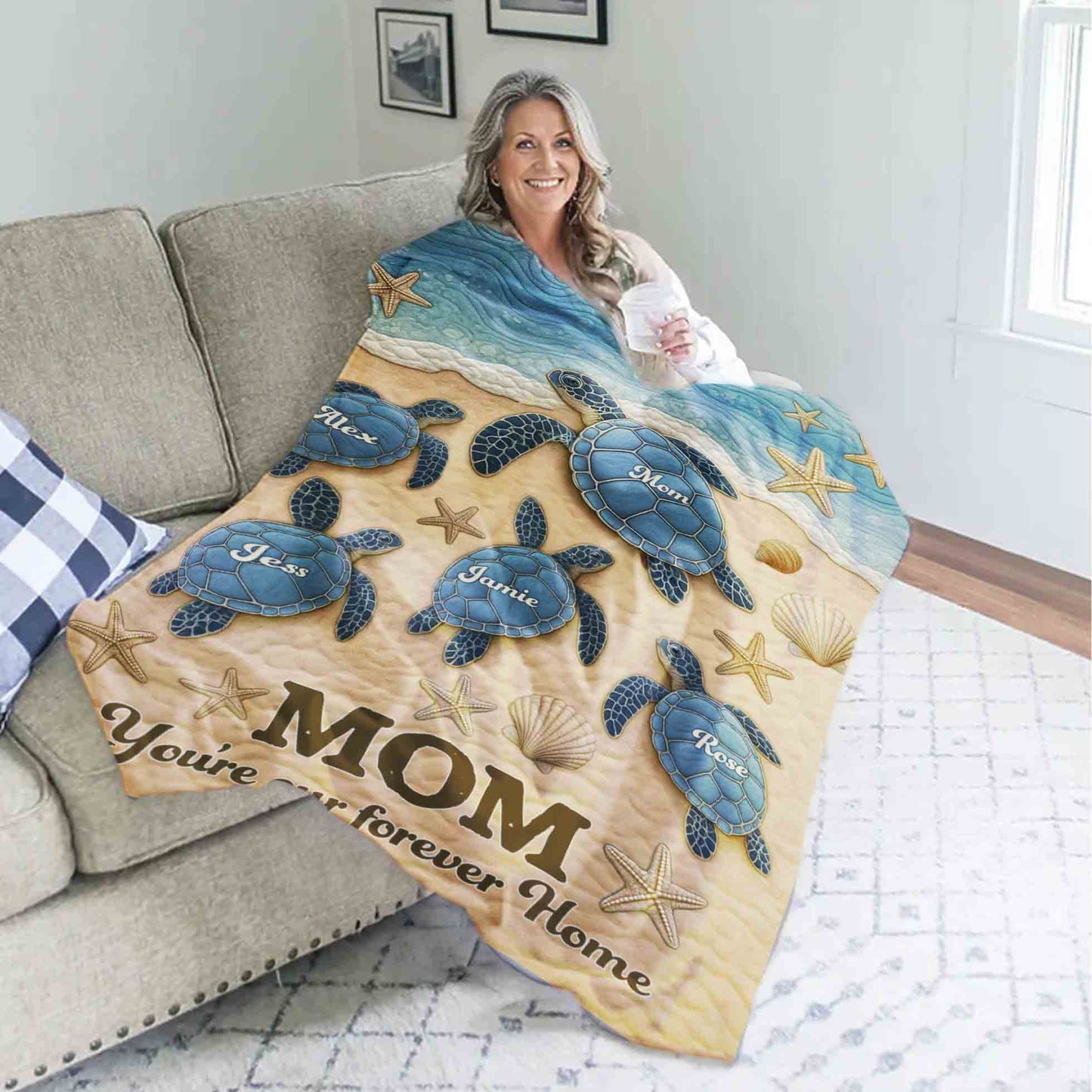 Mom Forever Home Custom Premium Sherpa Blanket