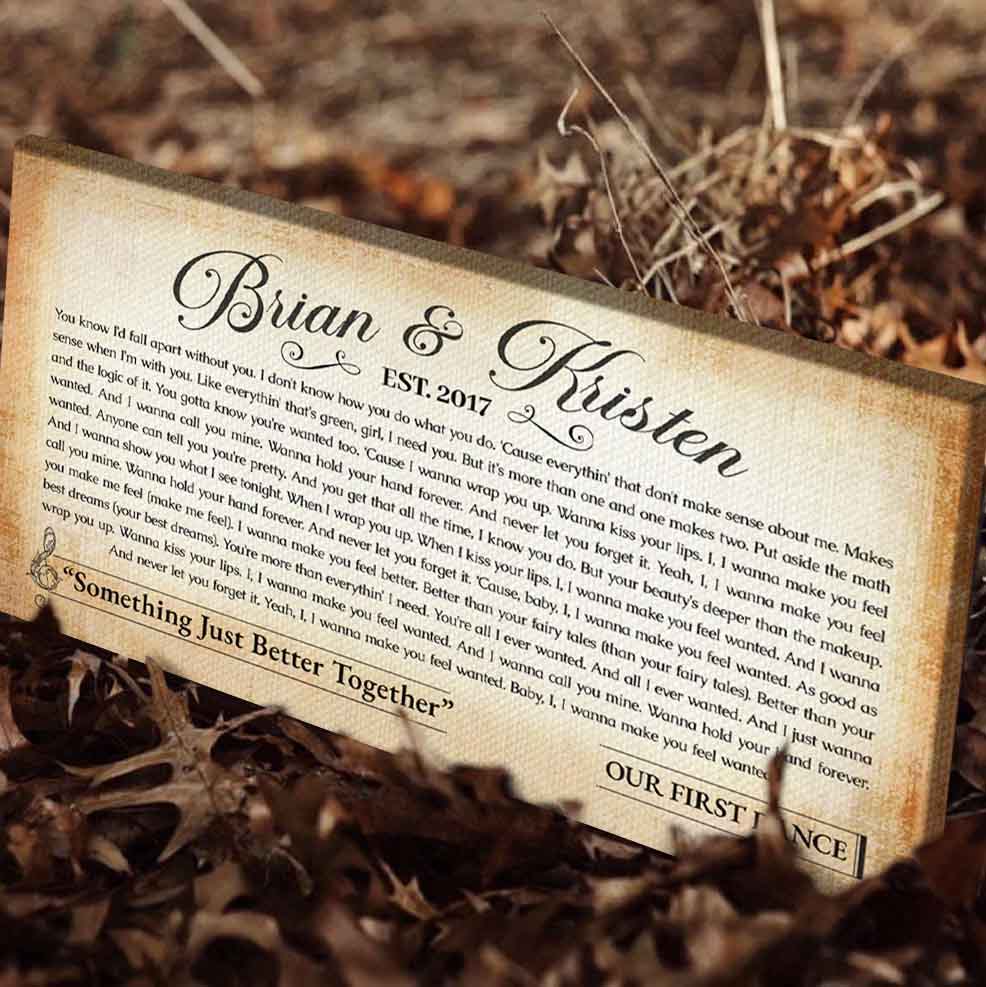 Custom Your Song Lyrics Vintage Canvas Gift