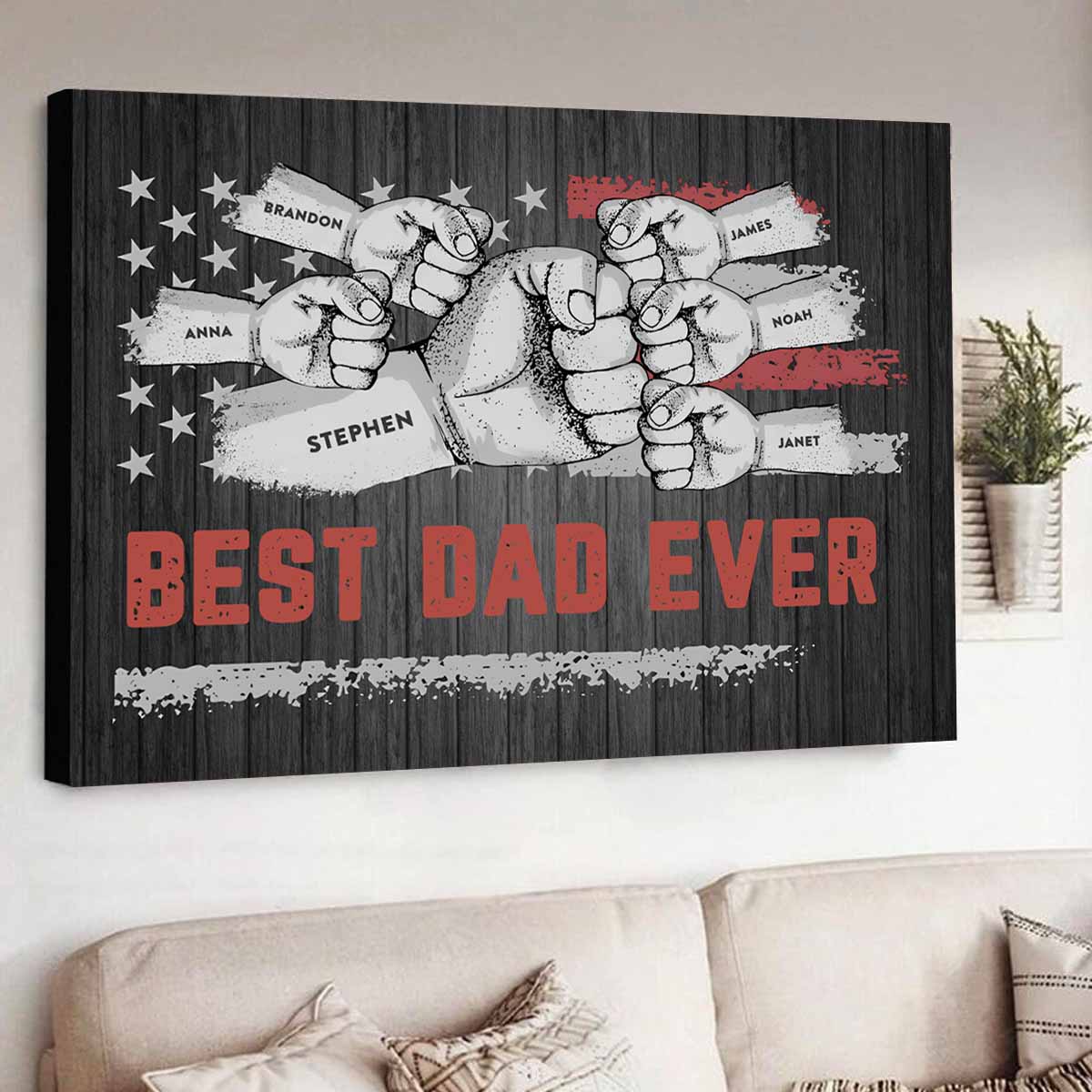 Best Dad Ever | Custom Canvas for Dad Grandpa