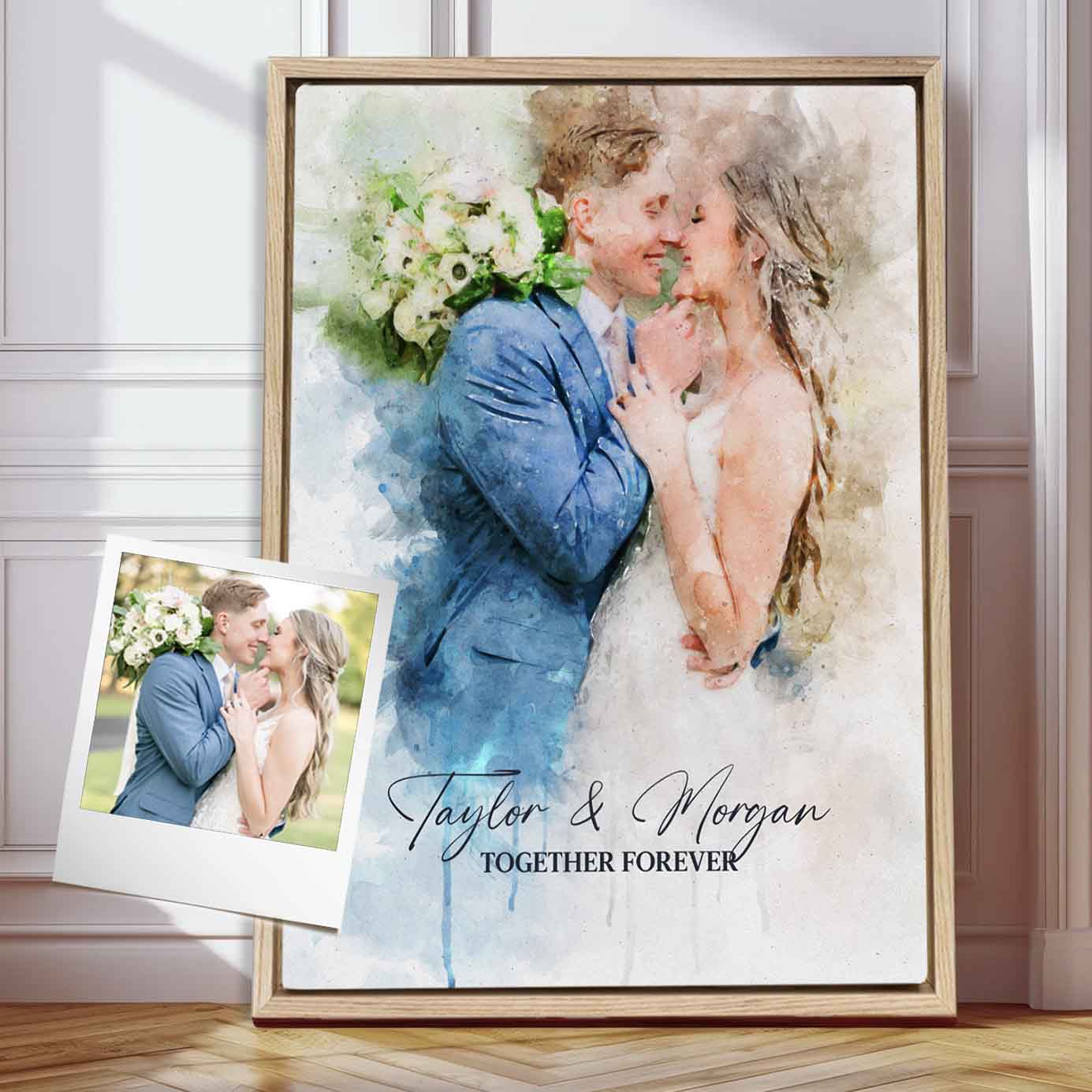Turn Your Photo To Watercolor Painting Custom Canvas