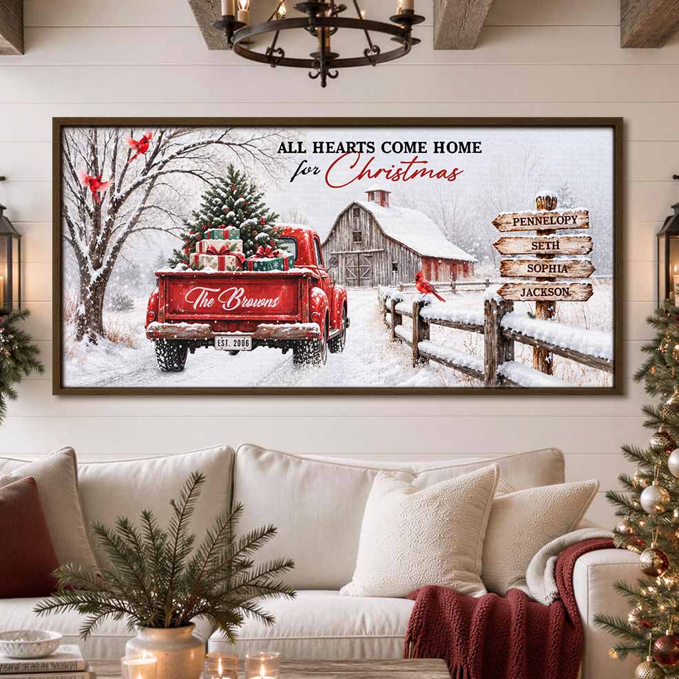 Winter Truck Custom Farmhouse Canvas