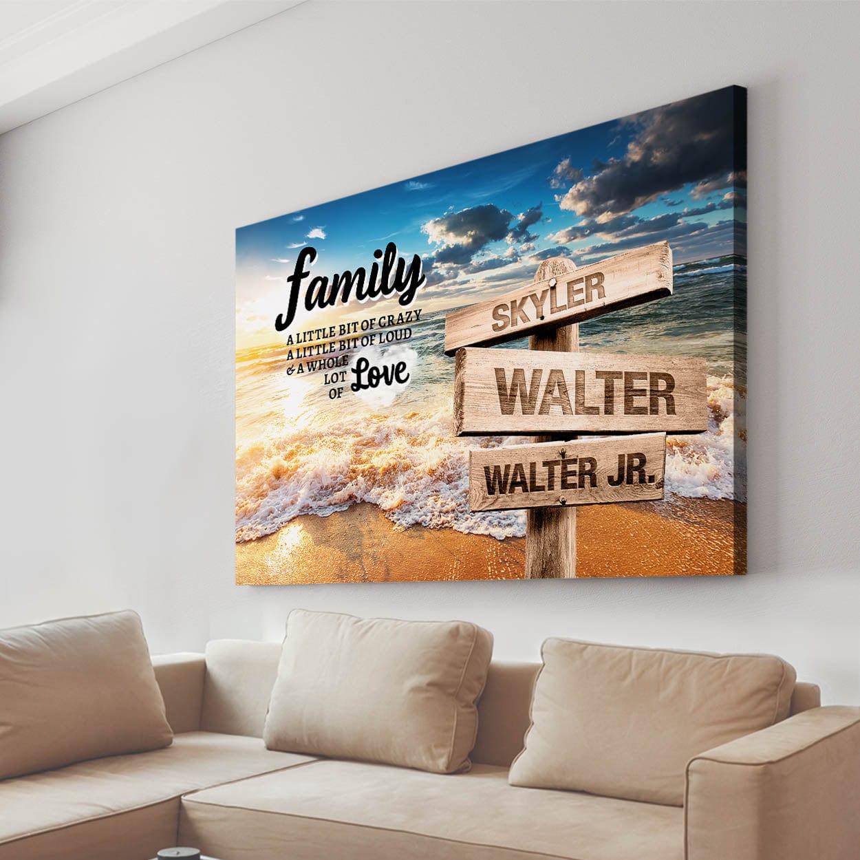 Sunset Beach Color Multi-Names Premium Canvas