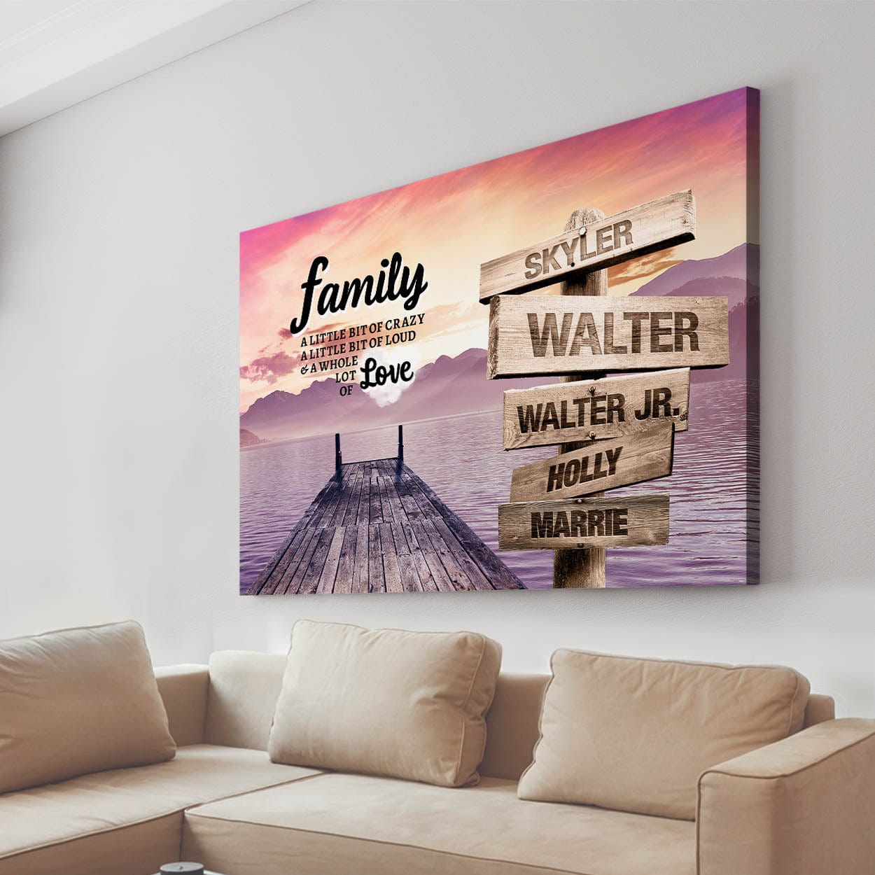 Lake Dock Color Multi-Names Premium Canvas