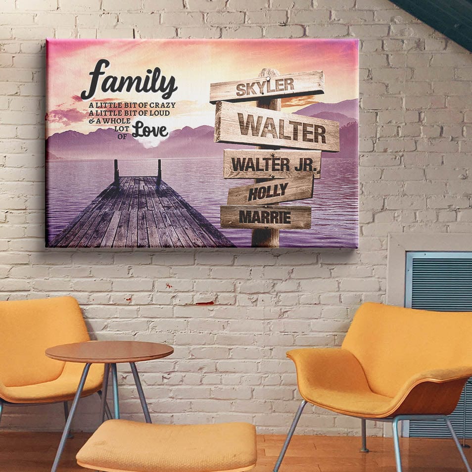 Lake Dock Color Multi-Names Premium Canvas