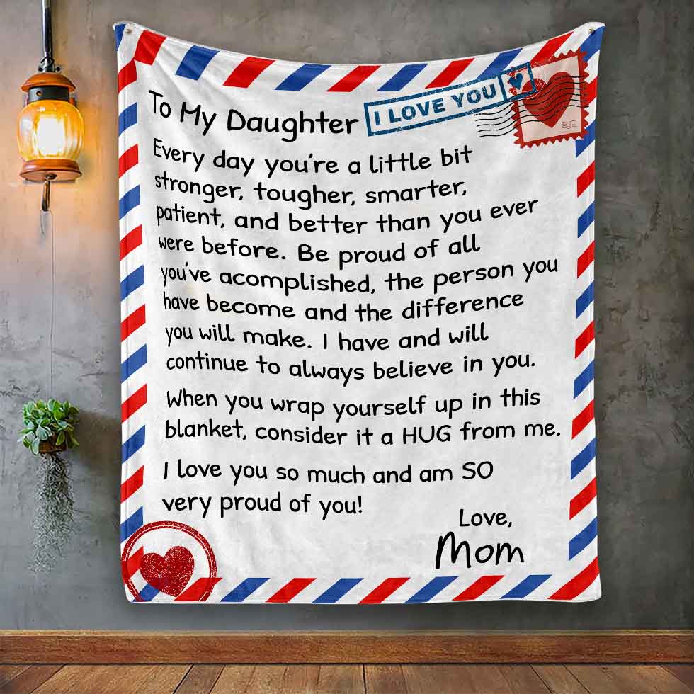 To My Daughter | Premium Mink Sherpa Letter Blanket