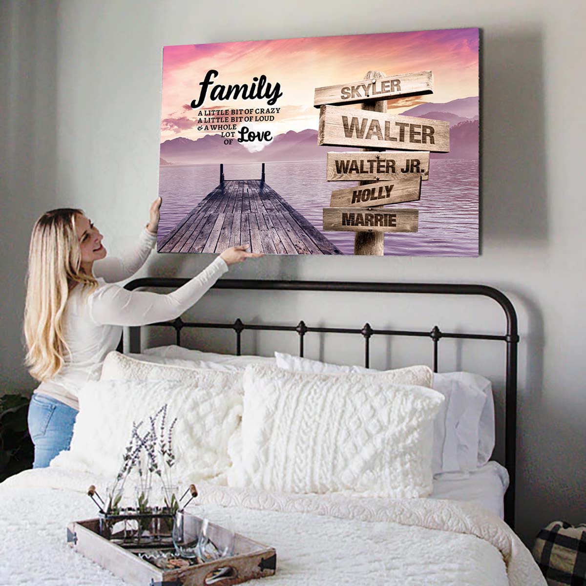 Lake Dock Color Multi-Names Premium Canvas