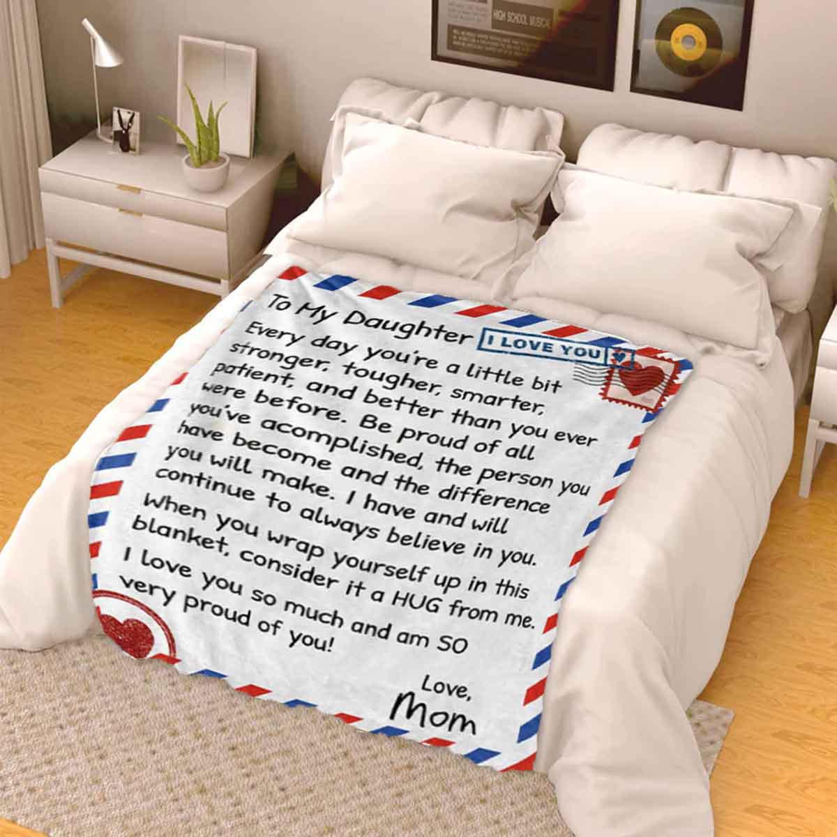 To My Daughter | Premium Mink Sherpa Letter Blanket