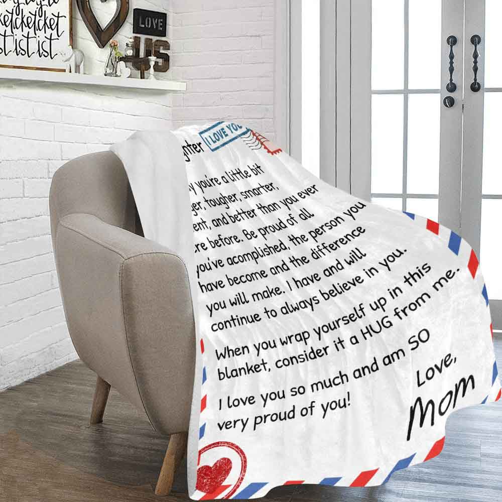 To My Daughter | Premium Mink Sherpa Letter Blanket
