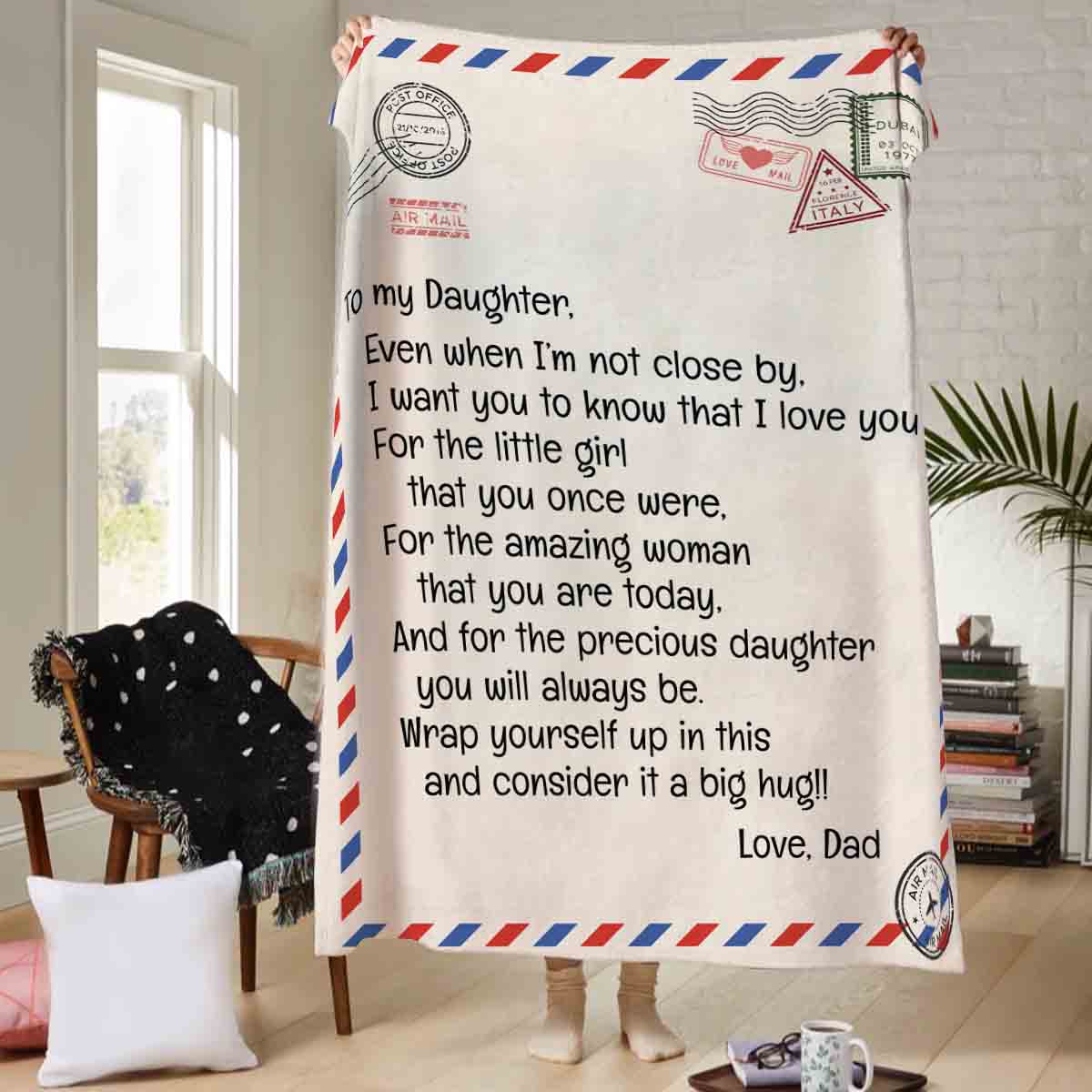 Even when I'm not close by | To My Daughter and Son Letter Blanket