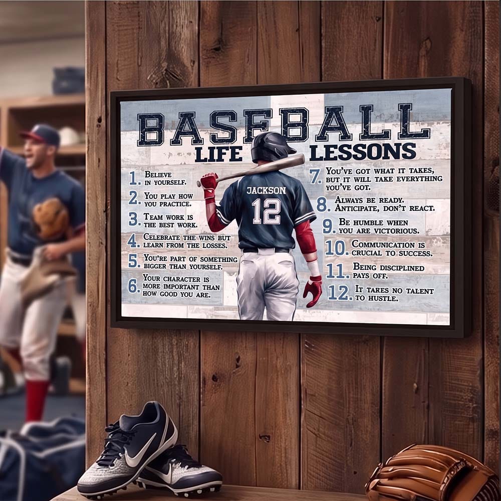 Baseball Life Lessons Personalized Canvas Sports Room