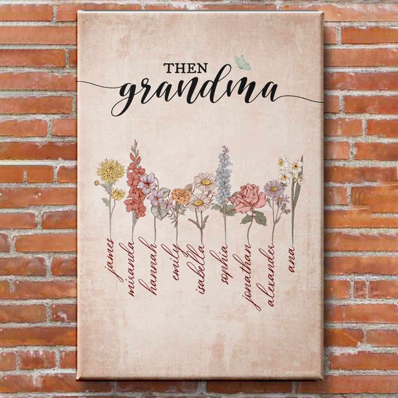 Mom - Grandma - Great Grandma Birth Flower Premium Canvas Set
