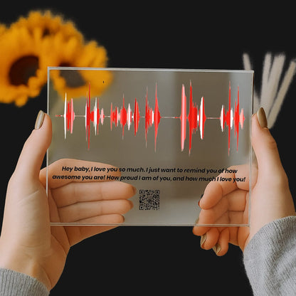 Custom Acrylic Block Sound Wave Art with Playable QR Code