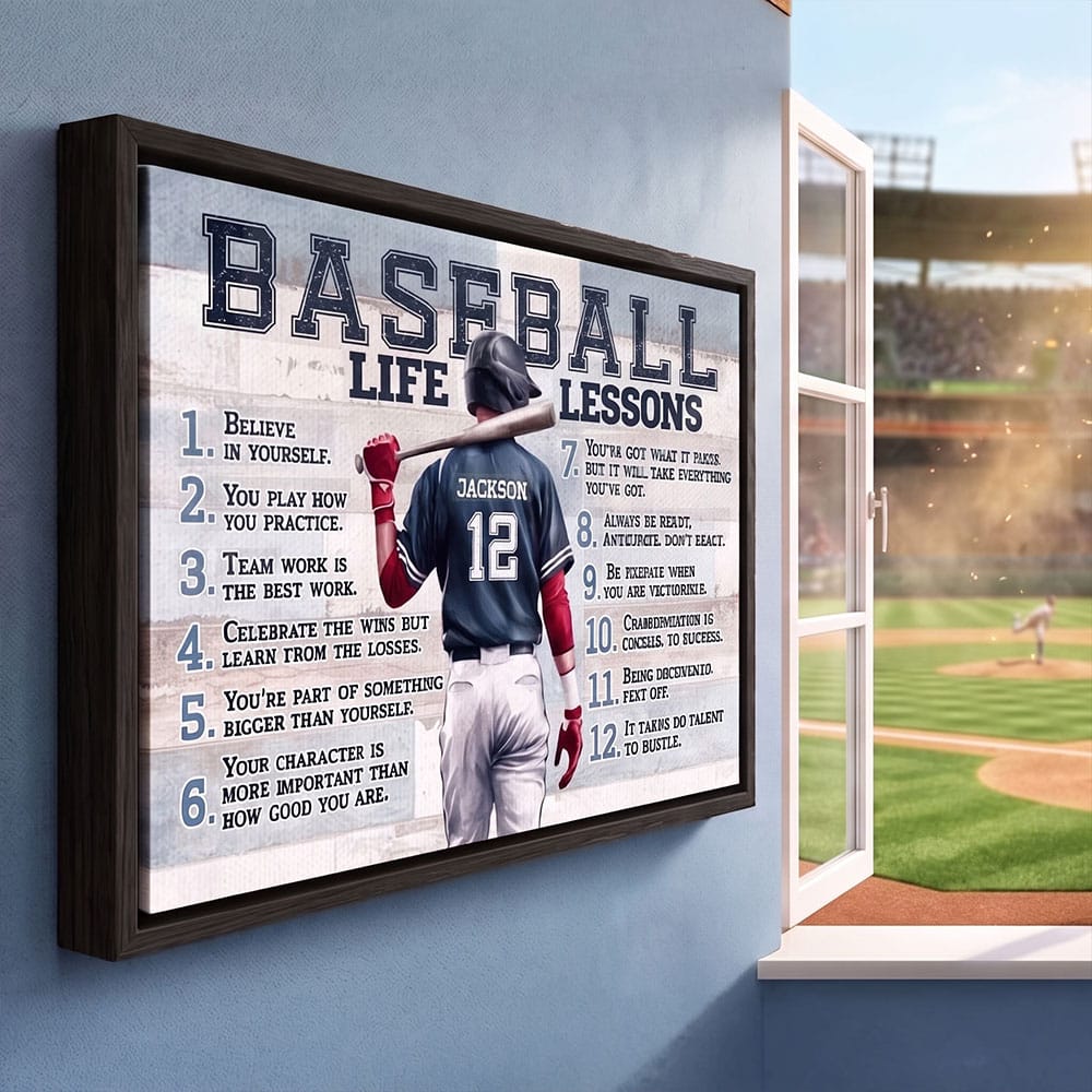 Baseball Life Lessons Personalized Canvas Sports Room