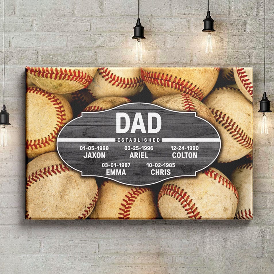 Dad Established - Personalized Sports Premium Canvas