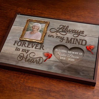 Always In My Heart Memorial Personalized Canvas