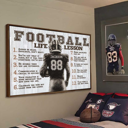 Football Life Lessons Personalized Wall Art Sports Room