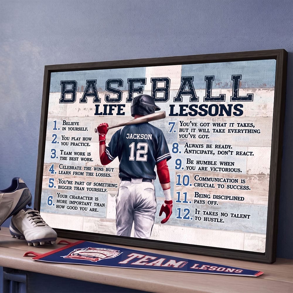 Baseball Life Lessons Personalized Canvas Sports Room