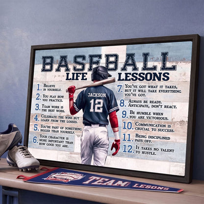 Baseball Life Lessons Personalized Canvas Sports Room