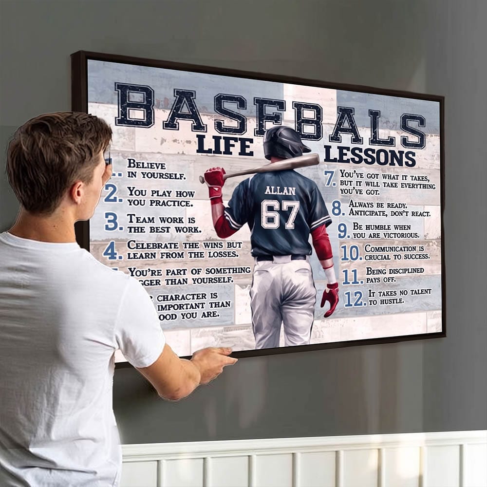 Baseball Life Lessons Personalized Canvas Sports Room