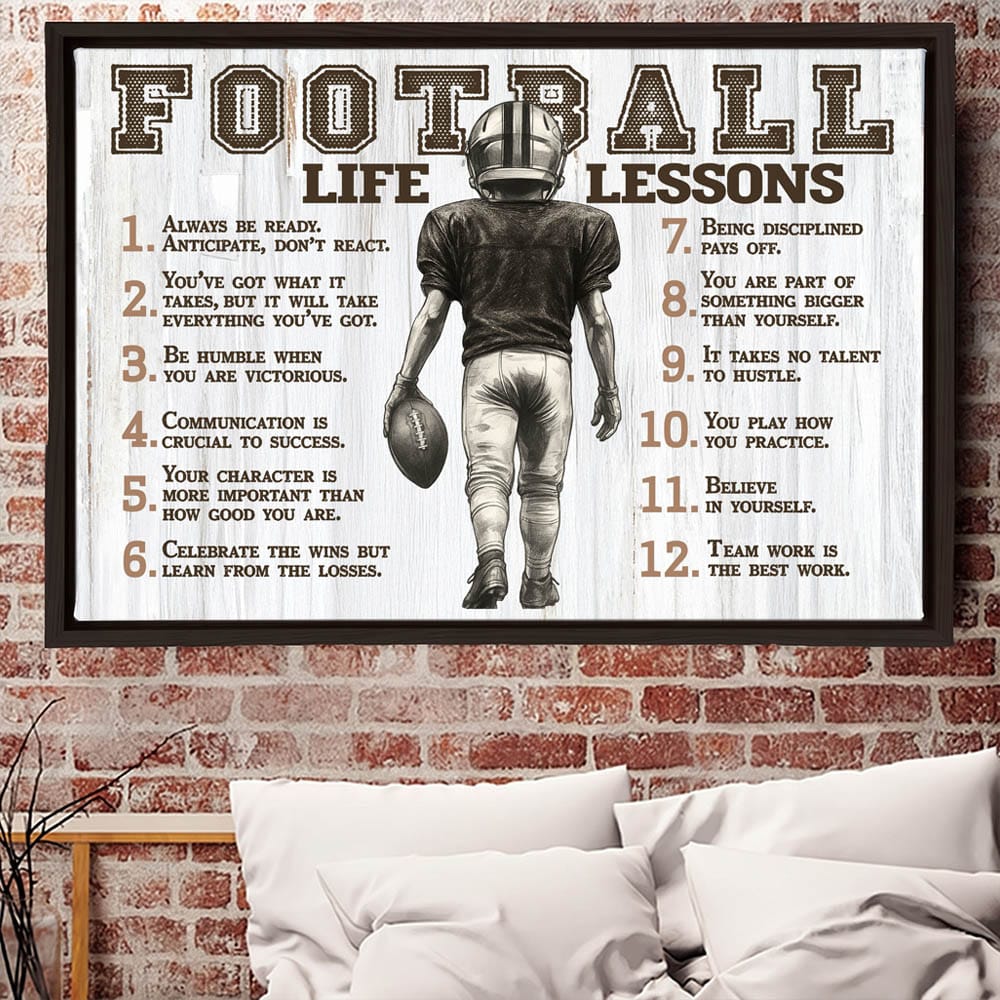 Football Life Lessons Personalized Wall Art Sports Room