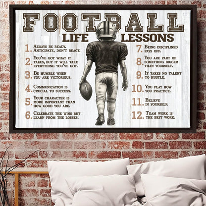Football Life Lessons Personalized Wall Art Sports Room