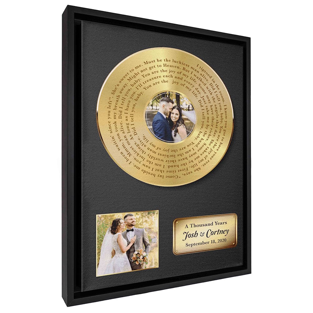 Golden Vinyl Canvas with Personalized Photo and Lyric